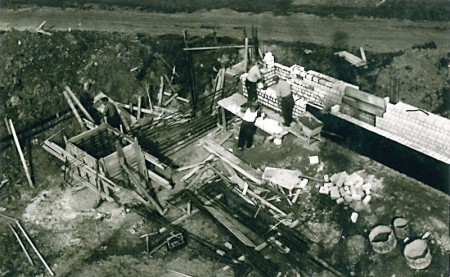 Baustelle der Bauunternehmung Gebr. Kutsch in den 60er Jahren
